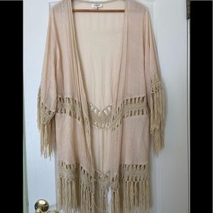 Umgee Crochet Fringe Kimono Duster